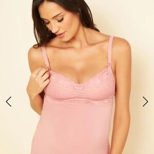 Cosabella Lace Trim Chemise in Dusty Pink